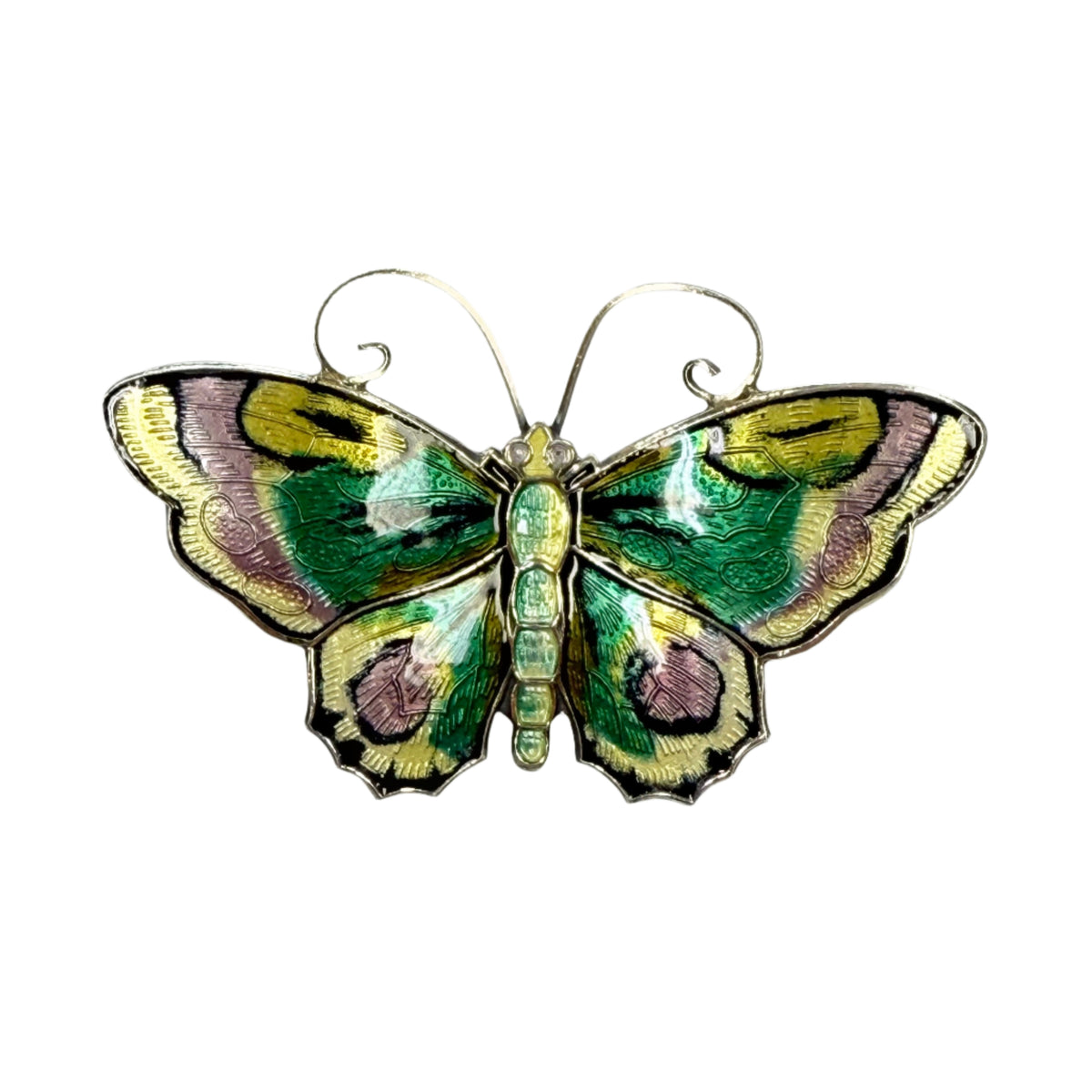 Silver & Enamel Butterfly Pin