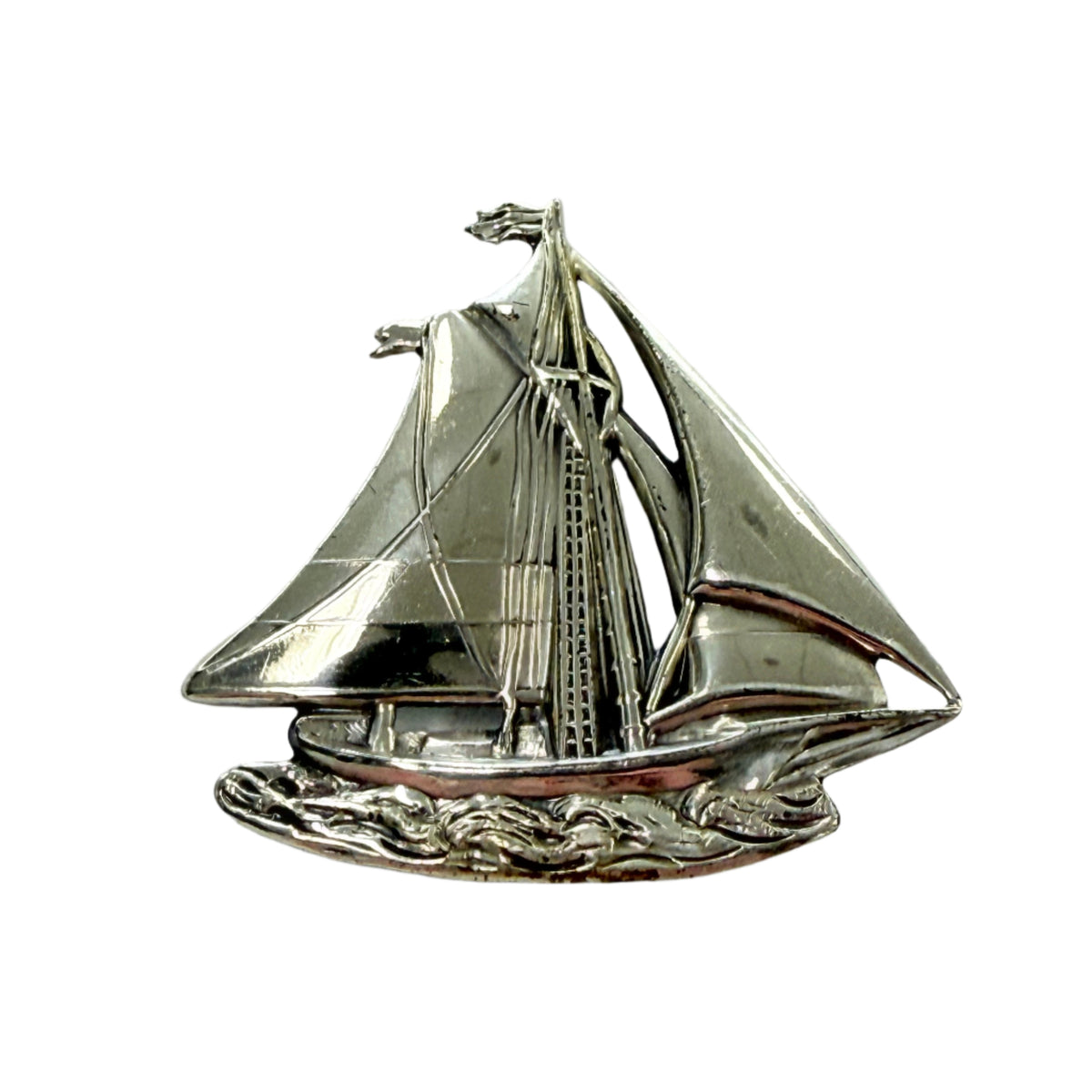 Silver Sailing Boat Pin