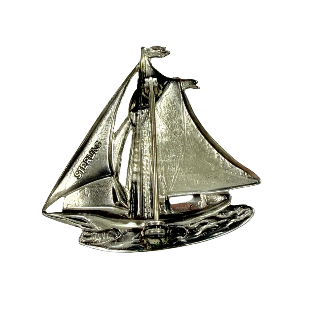Silver Sailing Boat Pin
