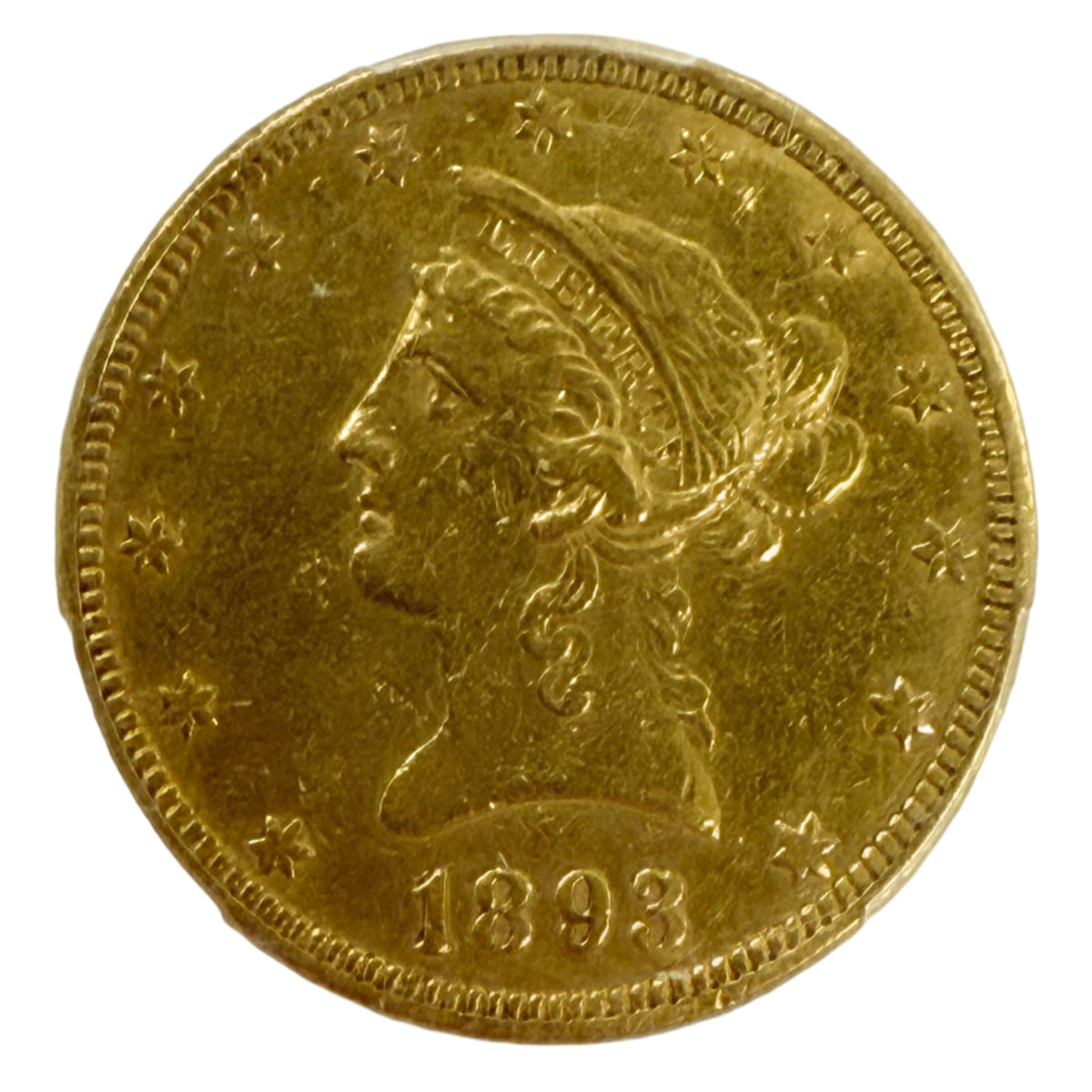 1893 $10 Liberty Gold Eagle PCGS Genuine AU Details
