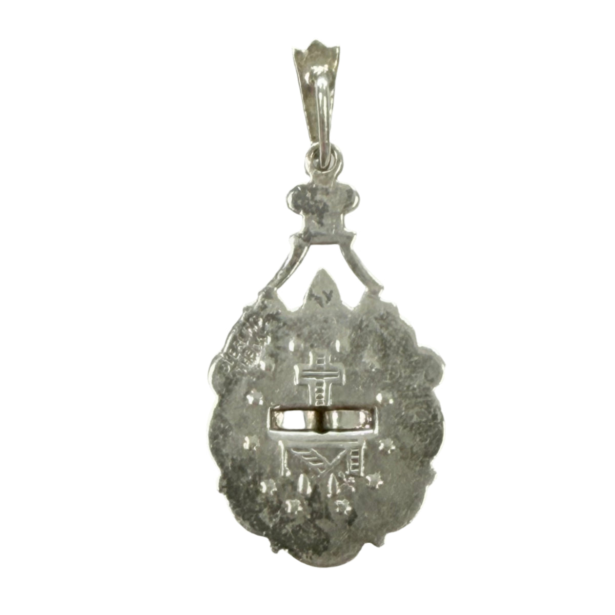 Silver & Marcasite Miraculous Medal Pendant
