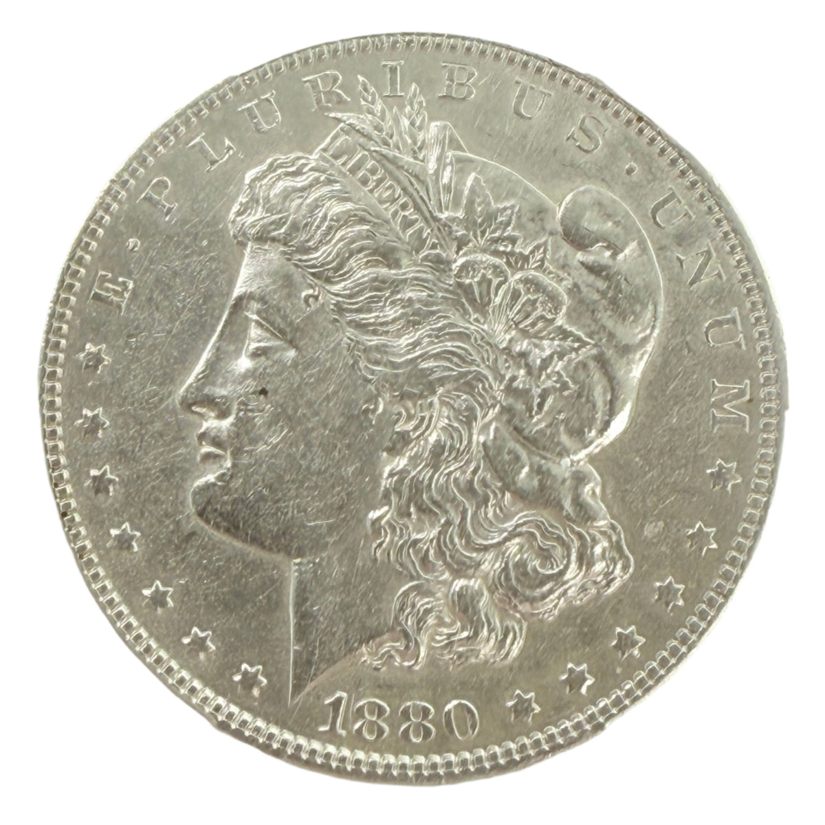 1880-O Morgan Silver Dollar CAC AU Details (Cleaned)