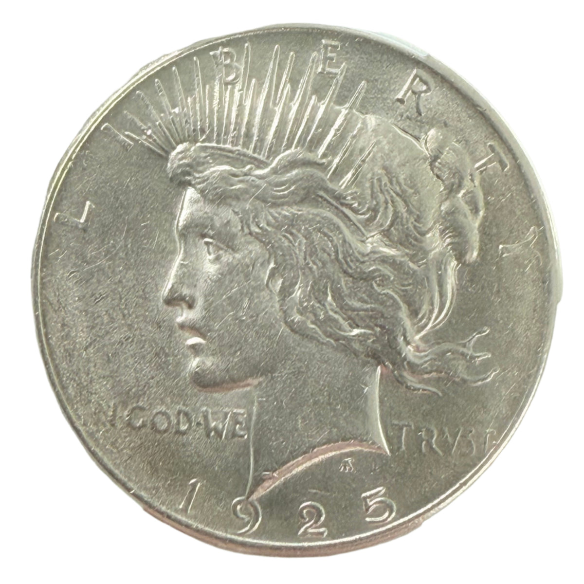 1925 Peace Silver Dollar CAC AU Details (Cleaned)
