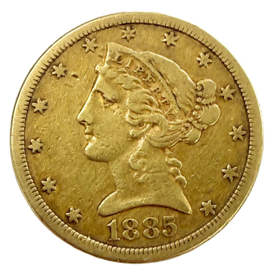 1885 $5 Liberty Gold Half Eagle (Low Premium)
