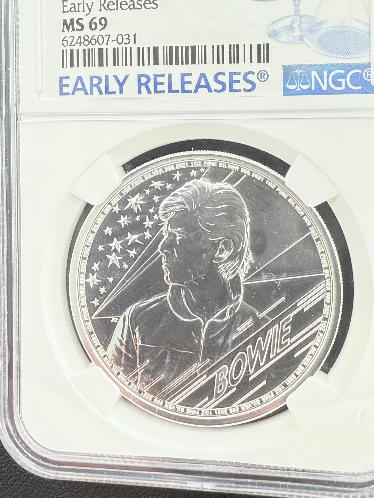 2021 British 1 oz Silver David Bowie NGC MS69 ER