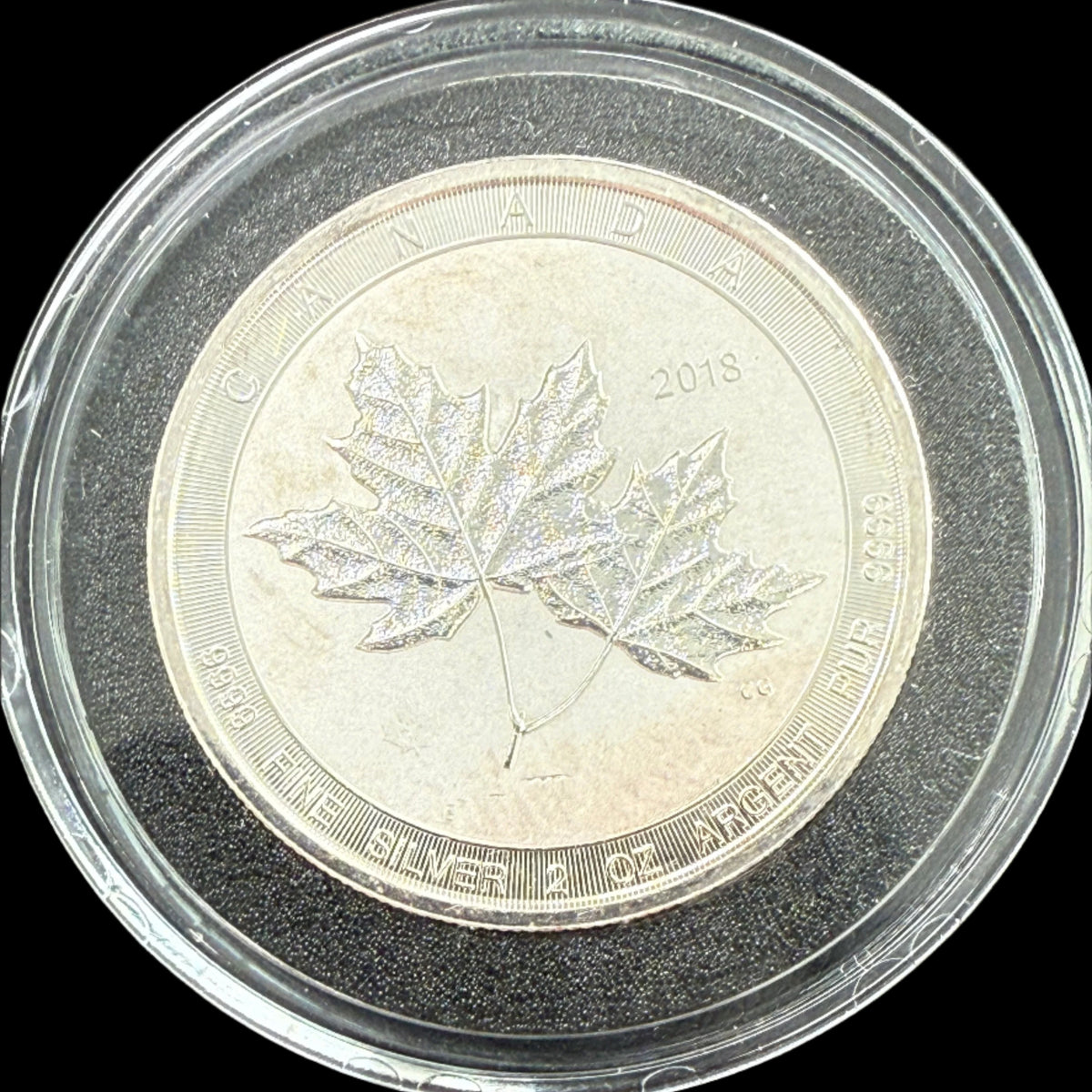 2018 Canada 2 oz Silver Twin Maple Leaf