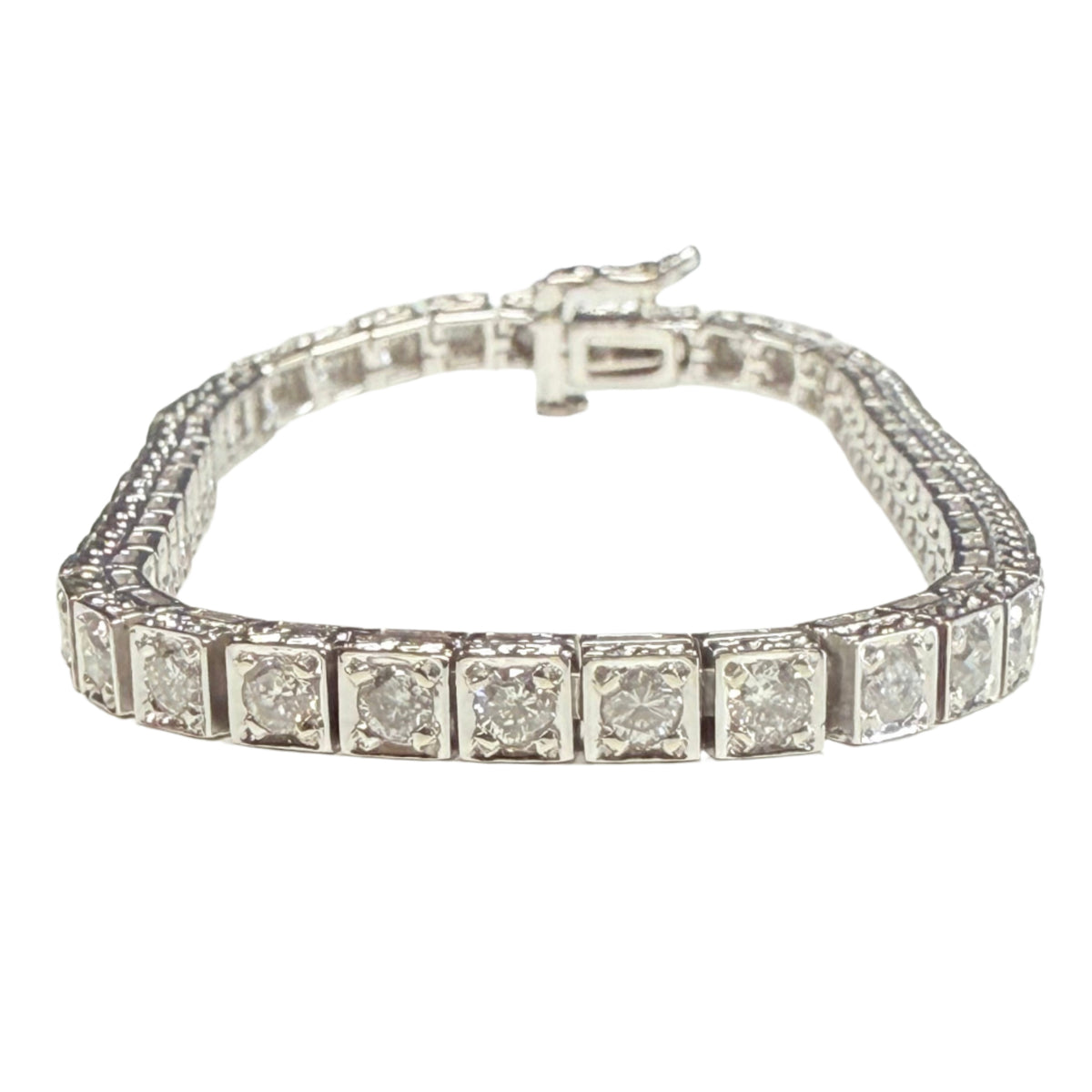 14k White Gold Diamond Tennis Bracelet