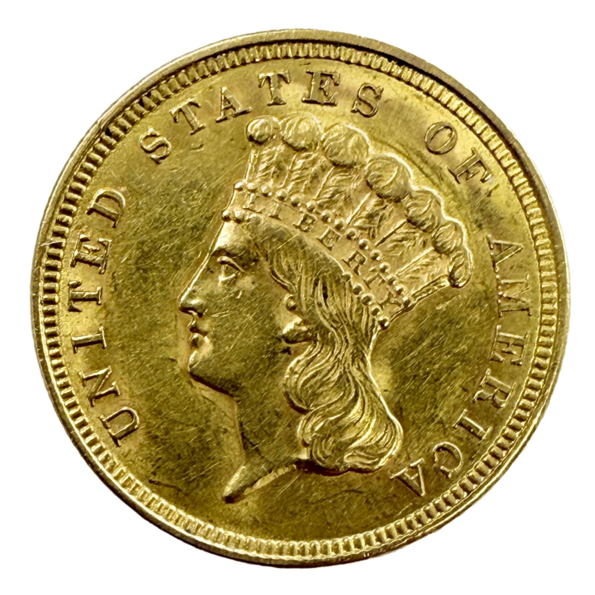 1854 $3 Indian Princess Gold (AU Details)