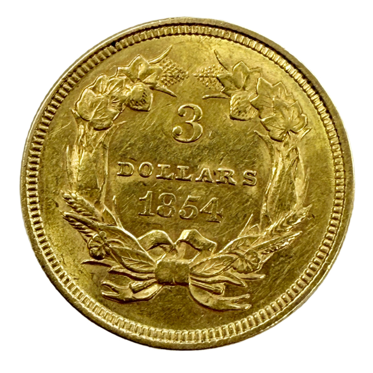 1854 $3 Indian Princess Gold (AU Details)