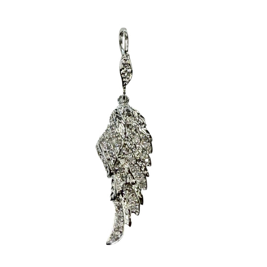 Silver & Diamond Feather Pendant