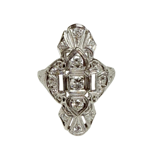 Platinum & Diamond Art Deco Ring