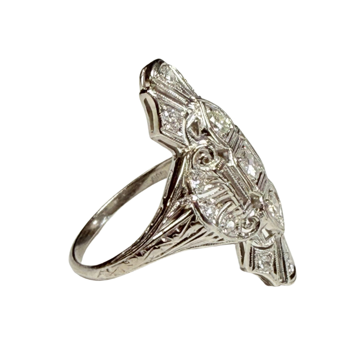 Platinum & Diamond Art Deco Ring