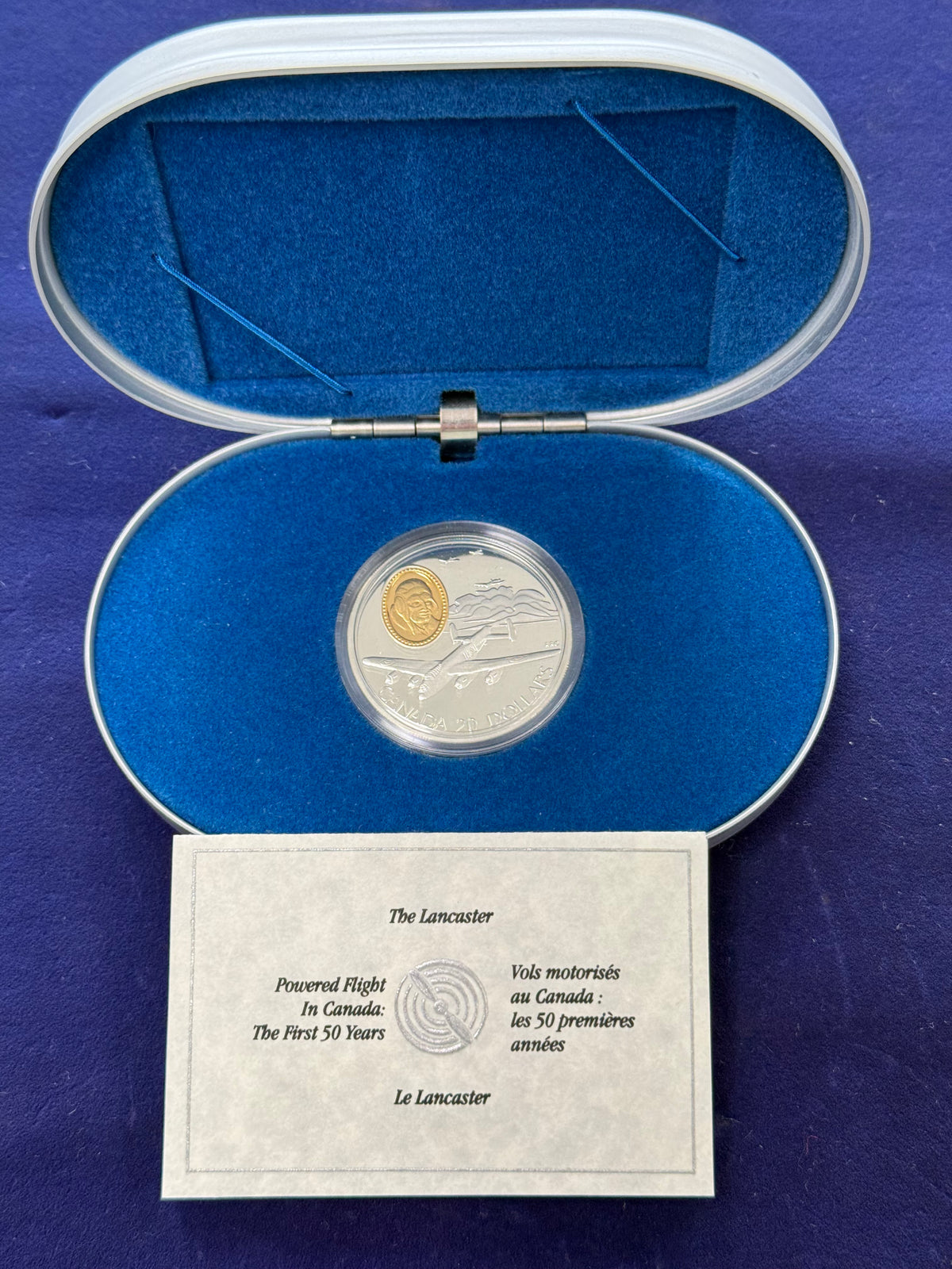 1990 Canada Sterling Silver The Lancaster $20 Commemorative (With Box & CoA)