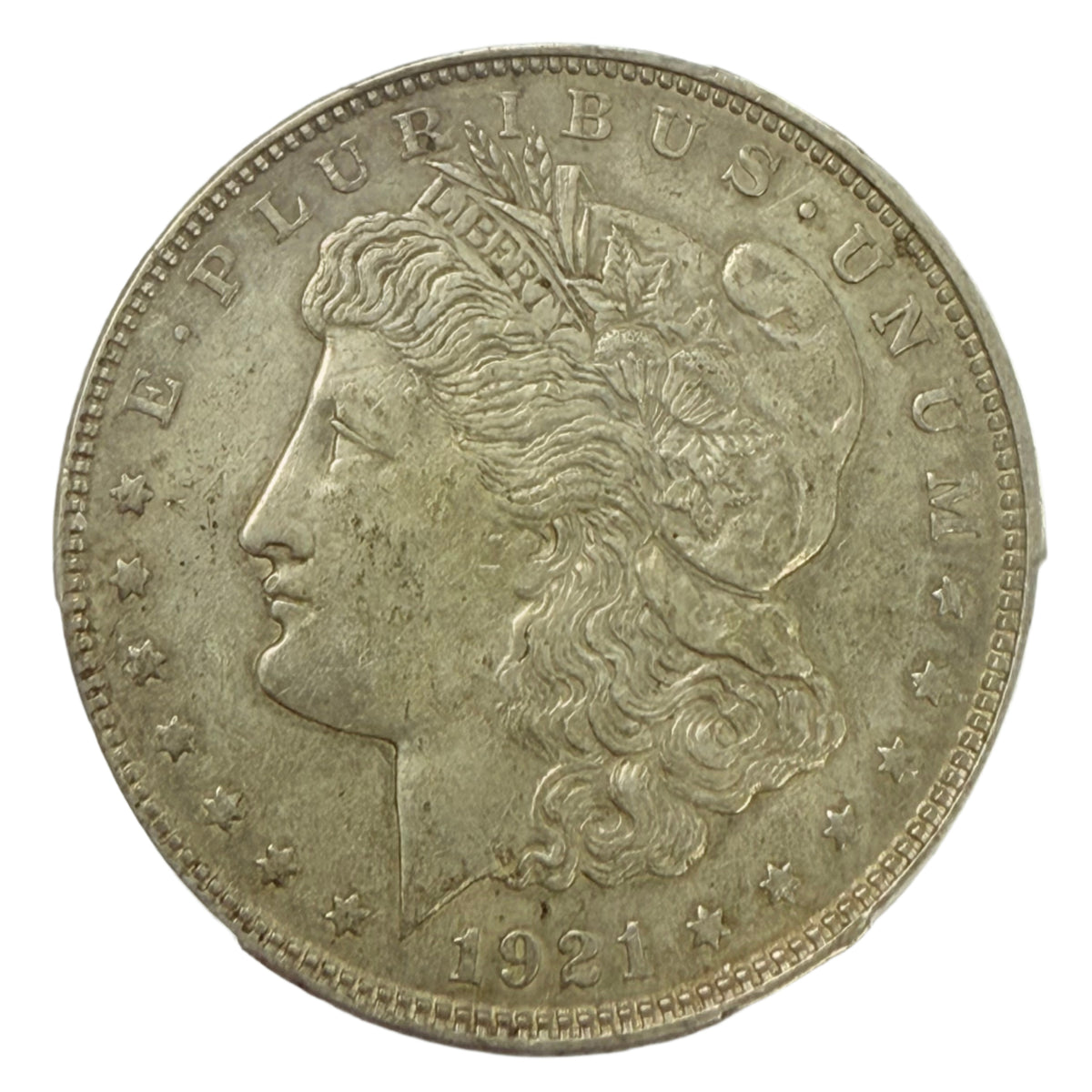 1921 Morgan Silver Dollar PCGS Genuine AU Details Cleaned