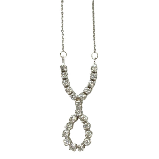 14k White Gold & Diamond Necklace