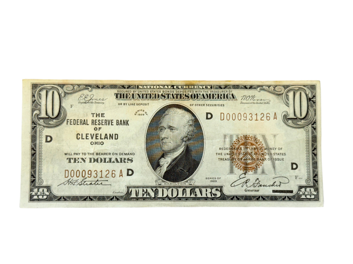 FR.1860-D 1929 $10 Federal Reserve Bank Note Cleveland (VF Details)