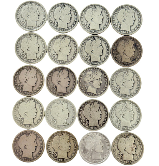 $10 FV Barber Half Dollars