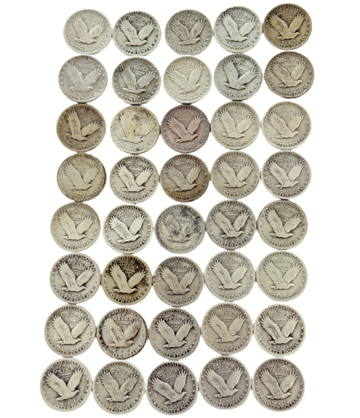 $10 FV 90% Silver Standing Liberty Quarters