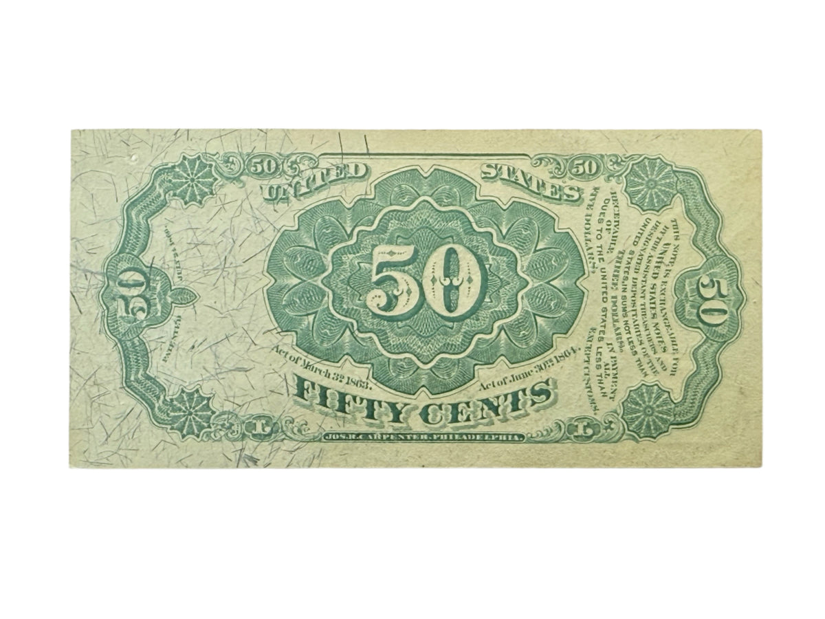 FR.1380 1875 50 Cents Fractional Currency Fifth Issue (AU) (Pinhole)