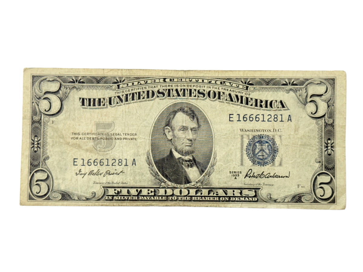 1953-A $5 Silver Certificate (F)