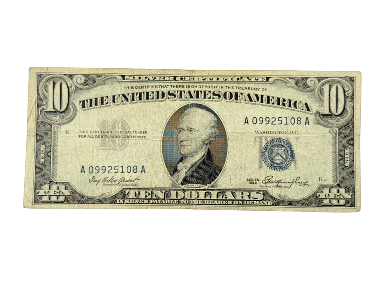 1953 $10 Silver Certificate (F)