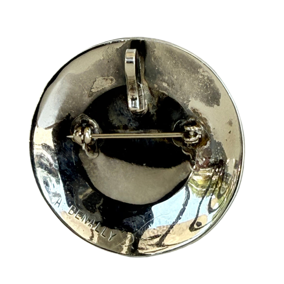 A Benally Native American Silver & Turquoise Pin or Pendant