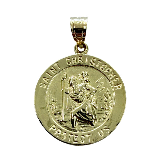 14k Yellow Gold St Christopher Pendant