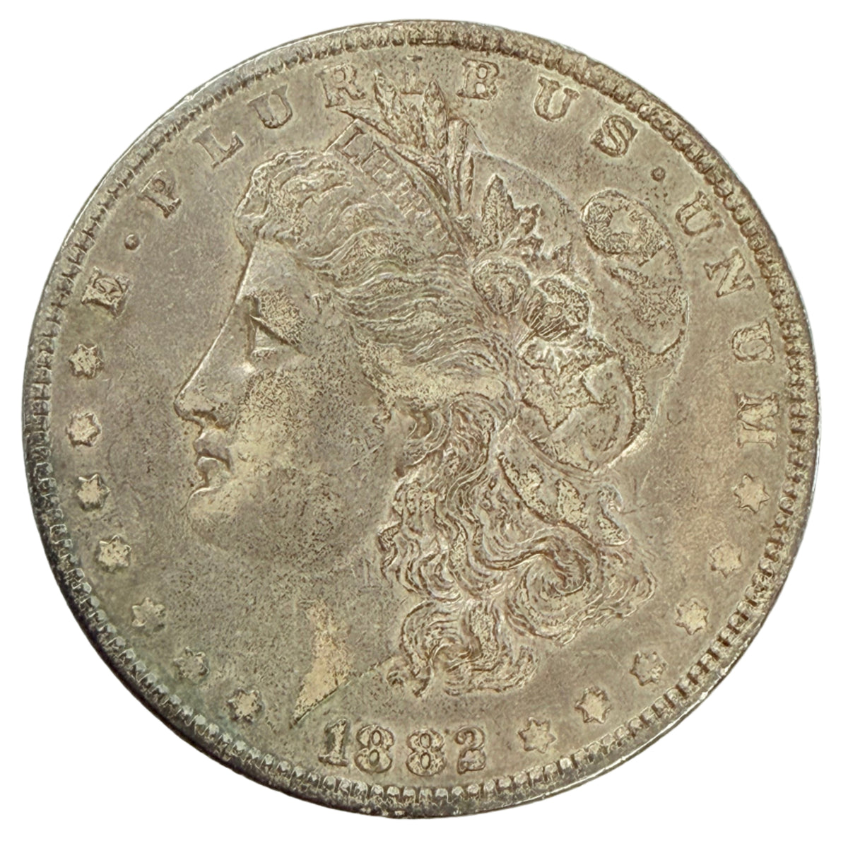 1882 O/S Strong Morgan Silver Dollar (XF)