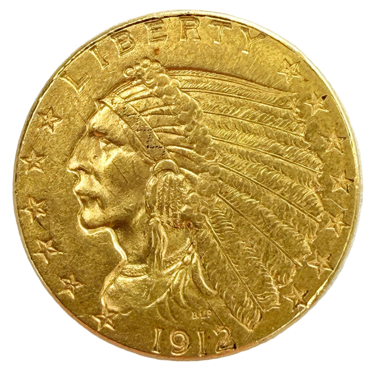1912 $2.50 Indian Gold Quarter Eagle (AU)