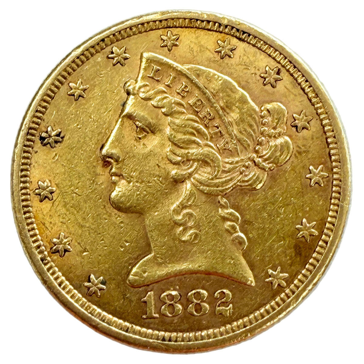1882-S $5 Liberty Gold Half Eagle (XF)