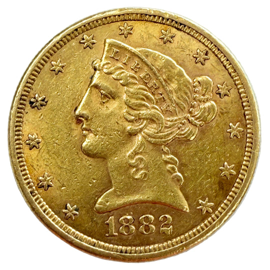 1882-S $5 Liberty Gold Half Eagle (XF)