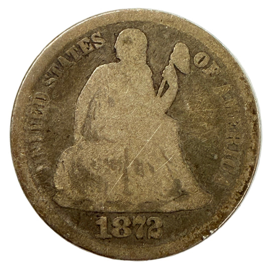 1872 Seated Liberty Dime (AG)