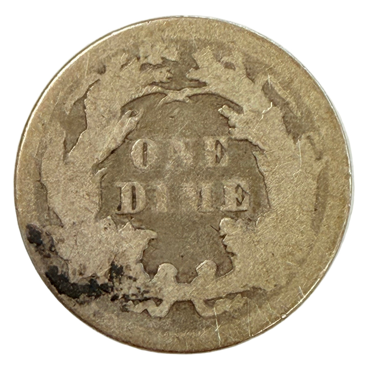 1872 Seated Liberty Dime (AG)