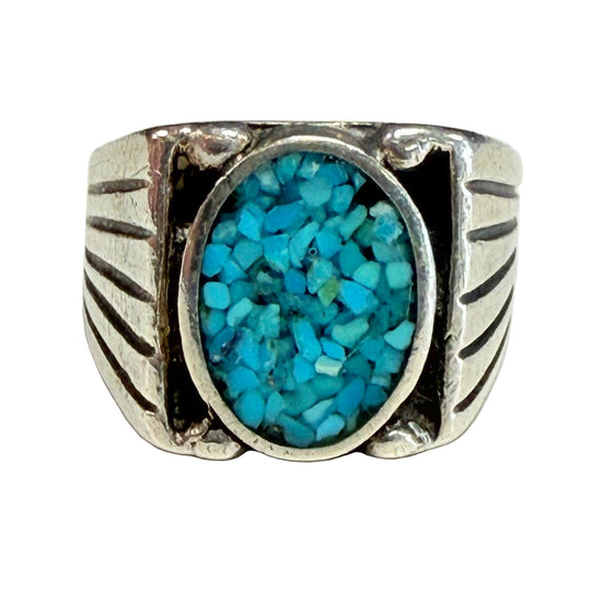 Silver & Turquoise Inlay Ring