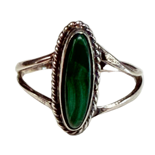 Silver & Malachite Ring