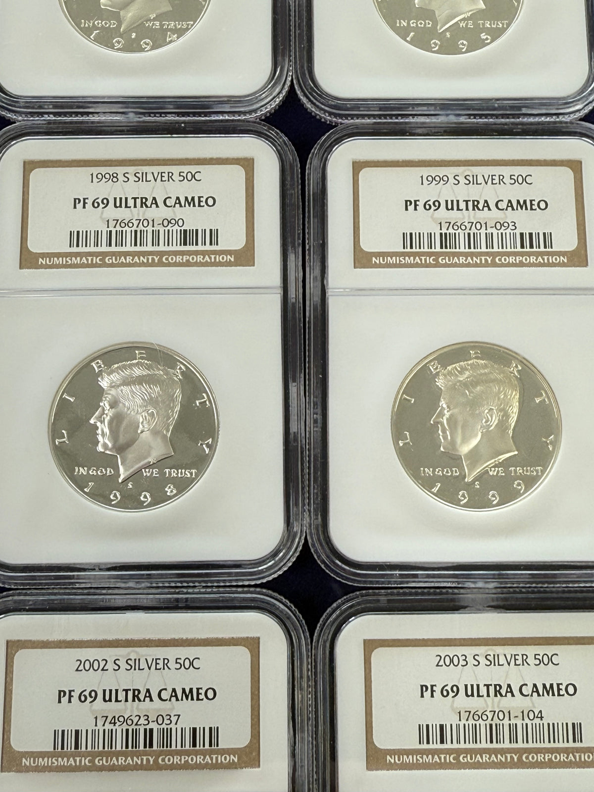 Lot of 12 1992-S to 2003-S Kennedy Silver Proof Halves NGC PF69 Ultra Cameo