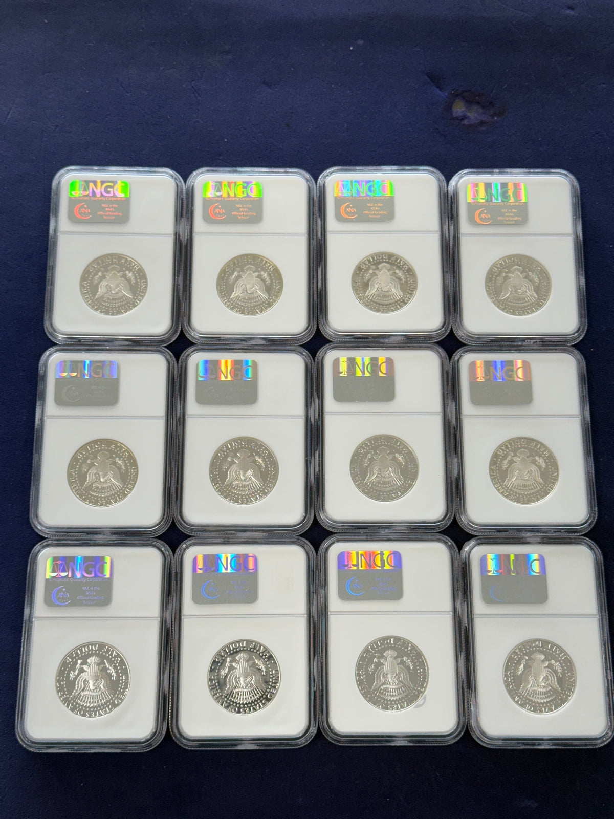 Lot of 12 1992-S to 2003-S Kennedy Silver Proof Halves NGC PF69 Ultra Cameo