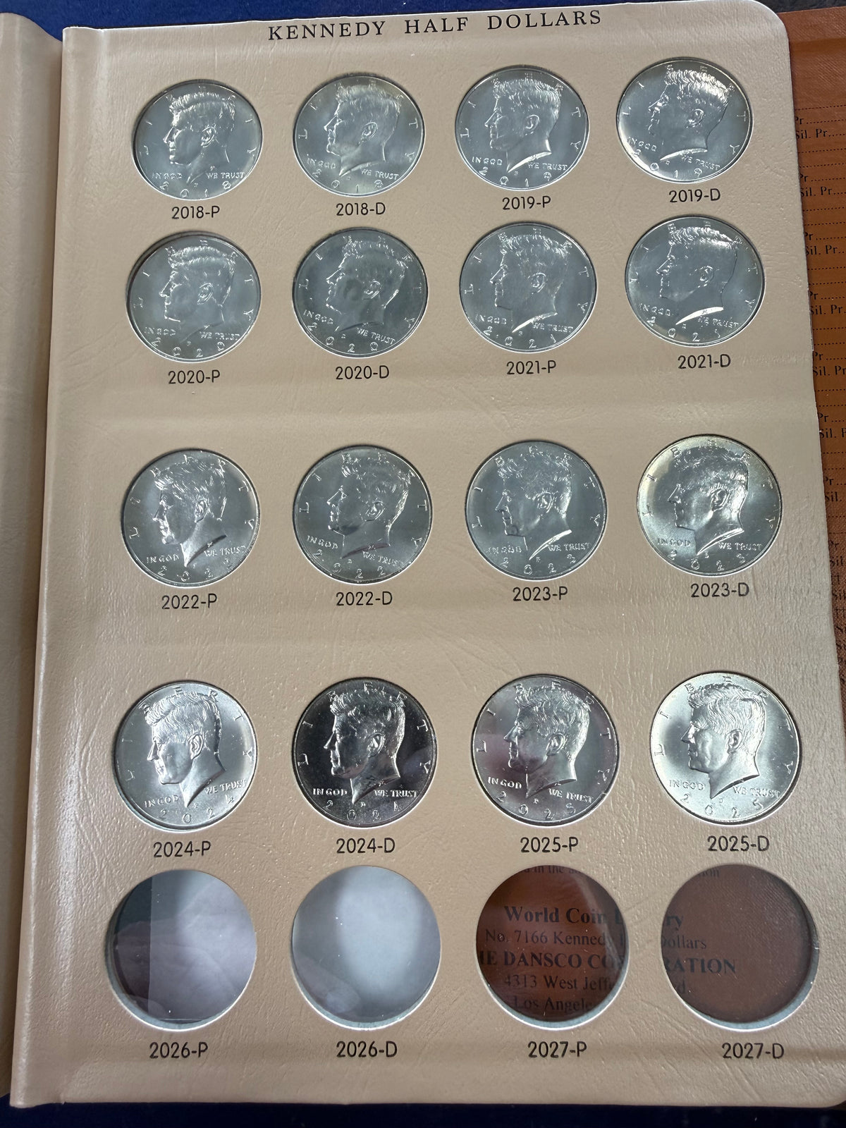 1964-2025 P/D Kennedy Half Dollar Set in Dansco Album (Mostly BU)