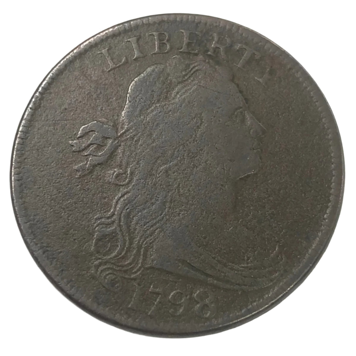 1798 1st Hair Style Draped Bust Large Cent (VF Details)