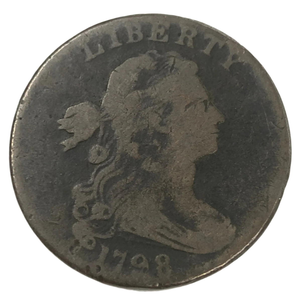 1798 2nd Hair Style Draped Bust Large Cent (VG Details)