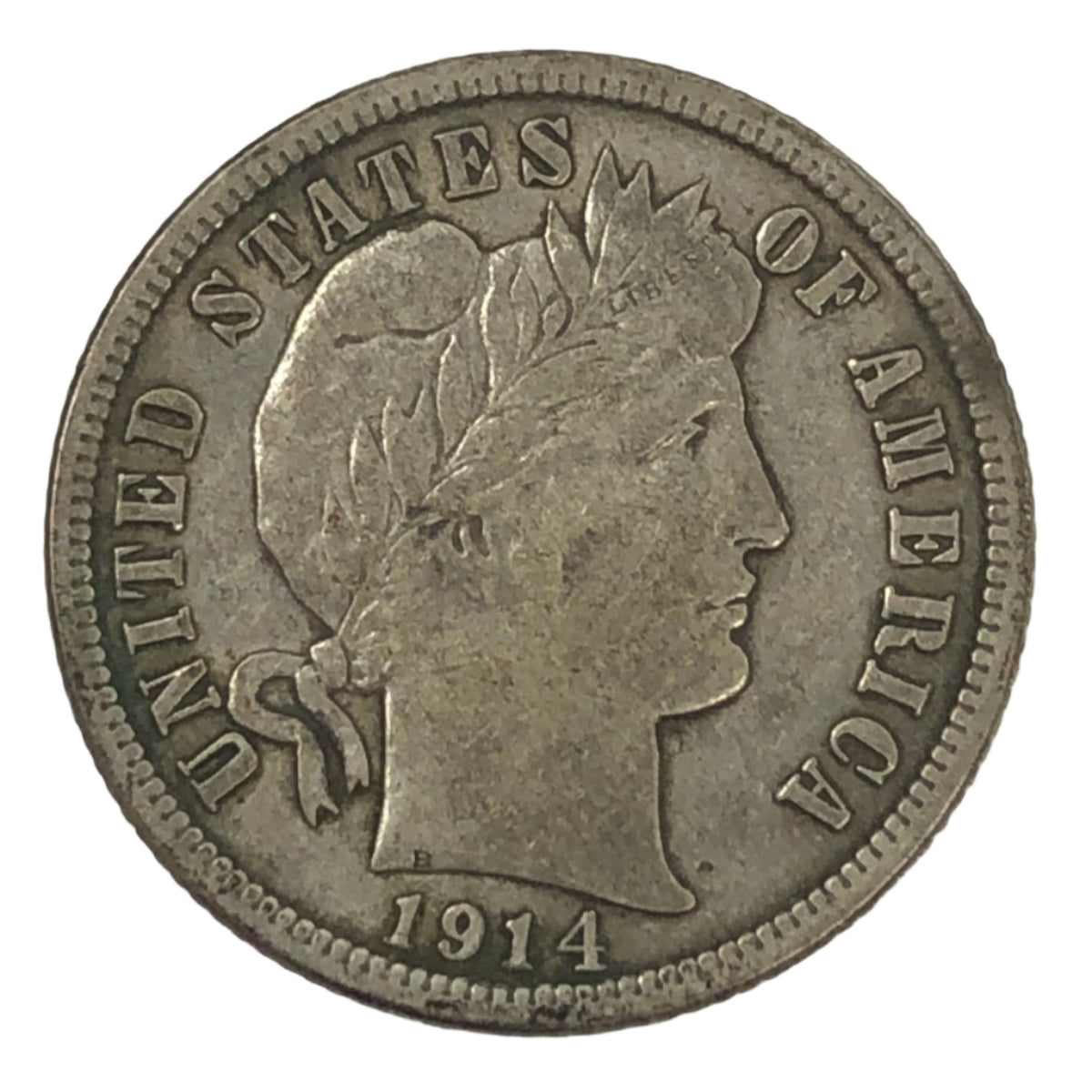1914 Barber Dime (VF)