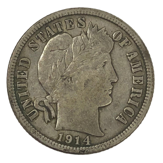 1914 Barber Dime (VF)