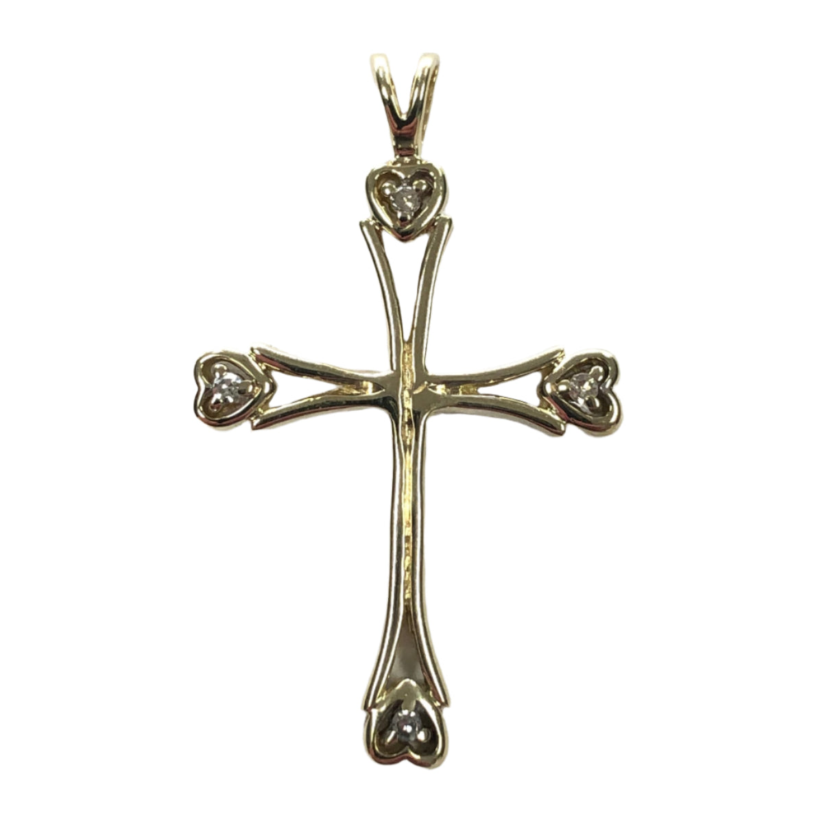 10k Gold &amp; Diamond Cross Pendant