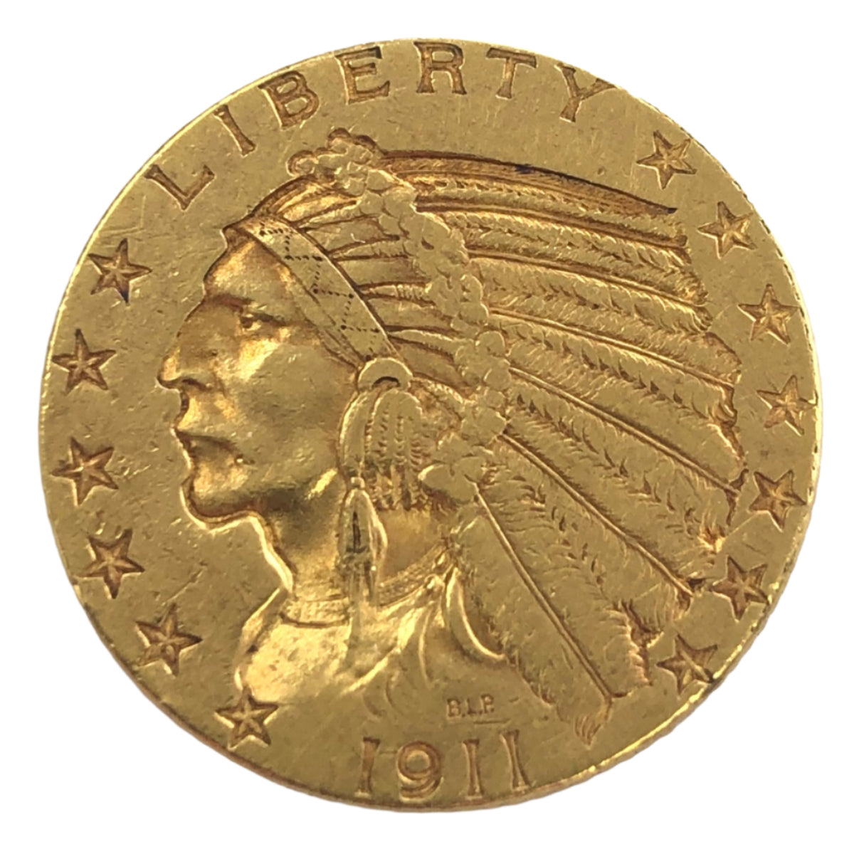 1911 $5 Indian Gold Half Eagle (XF)