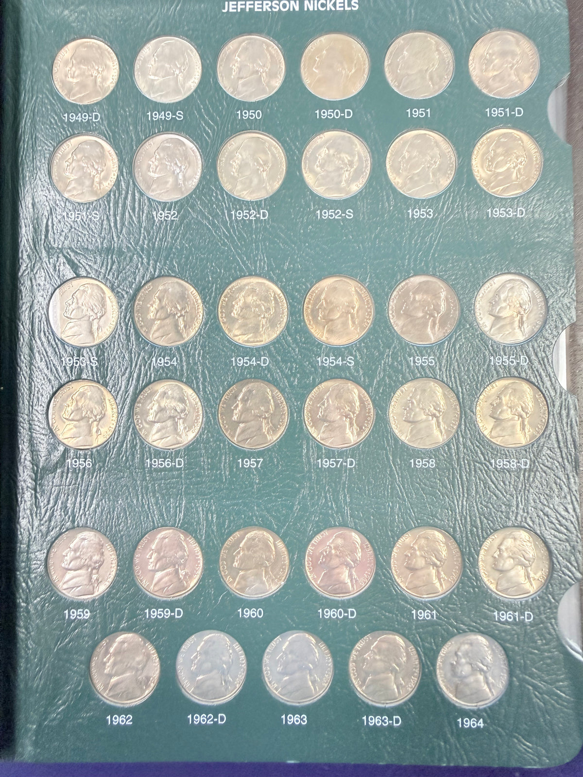 1938-2002 Jefferson Nickel Set