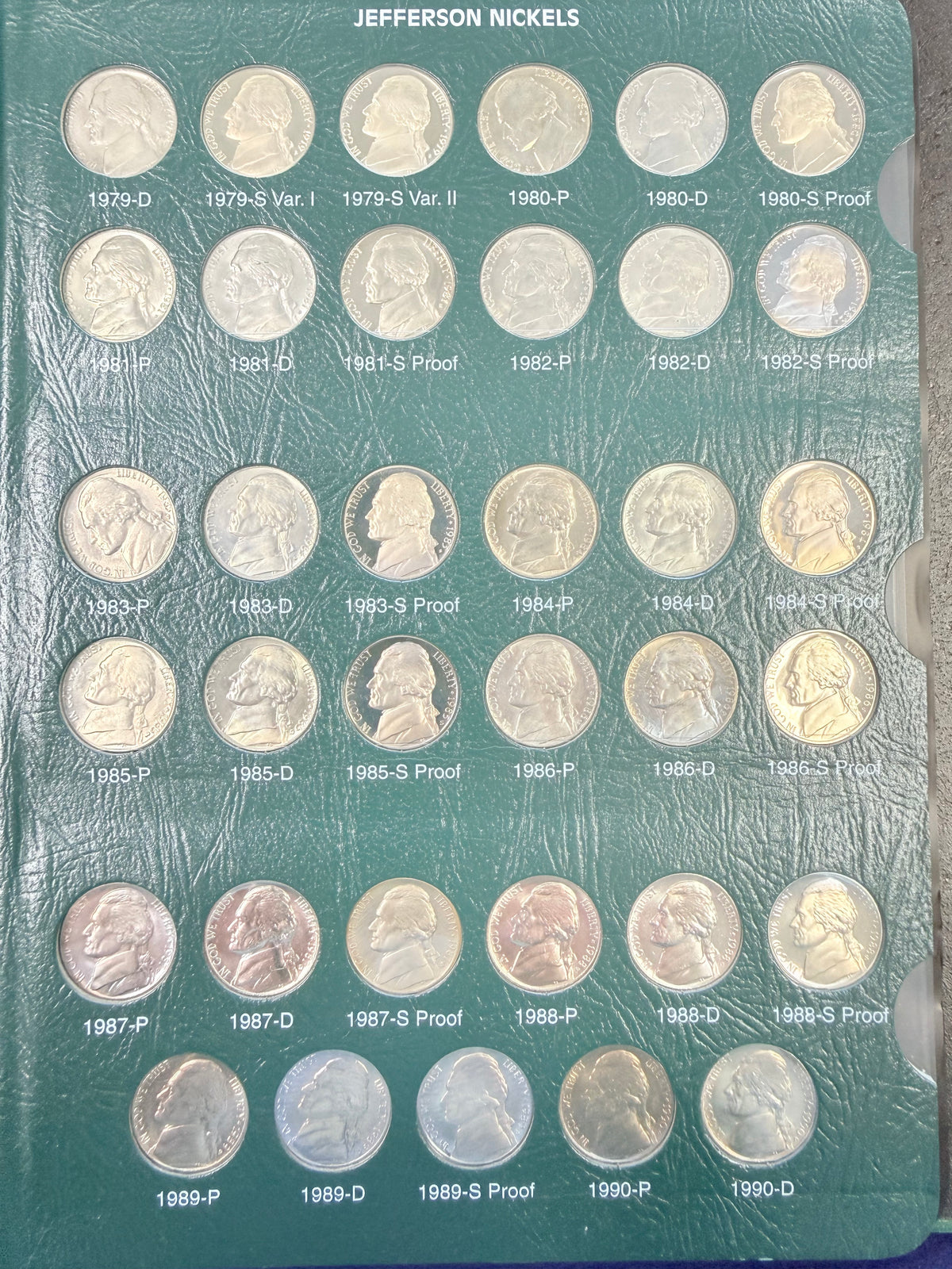1938-2002 Jefferson Nickel Set