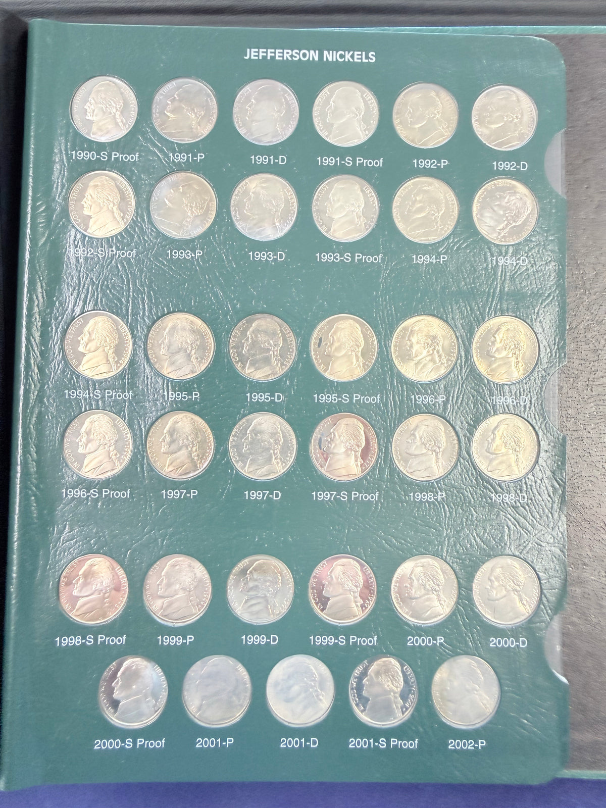 1938-2002 Jefferson Nickel Set