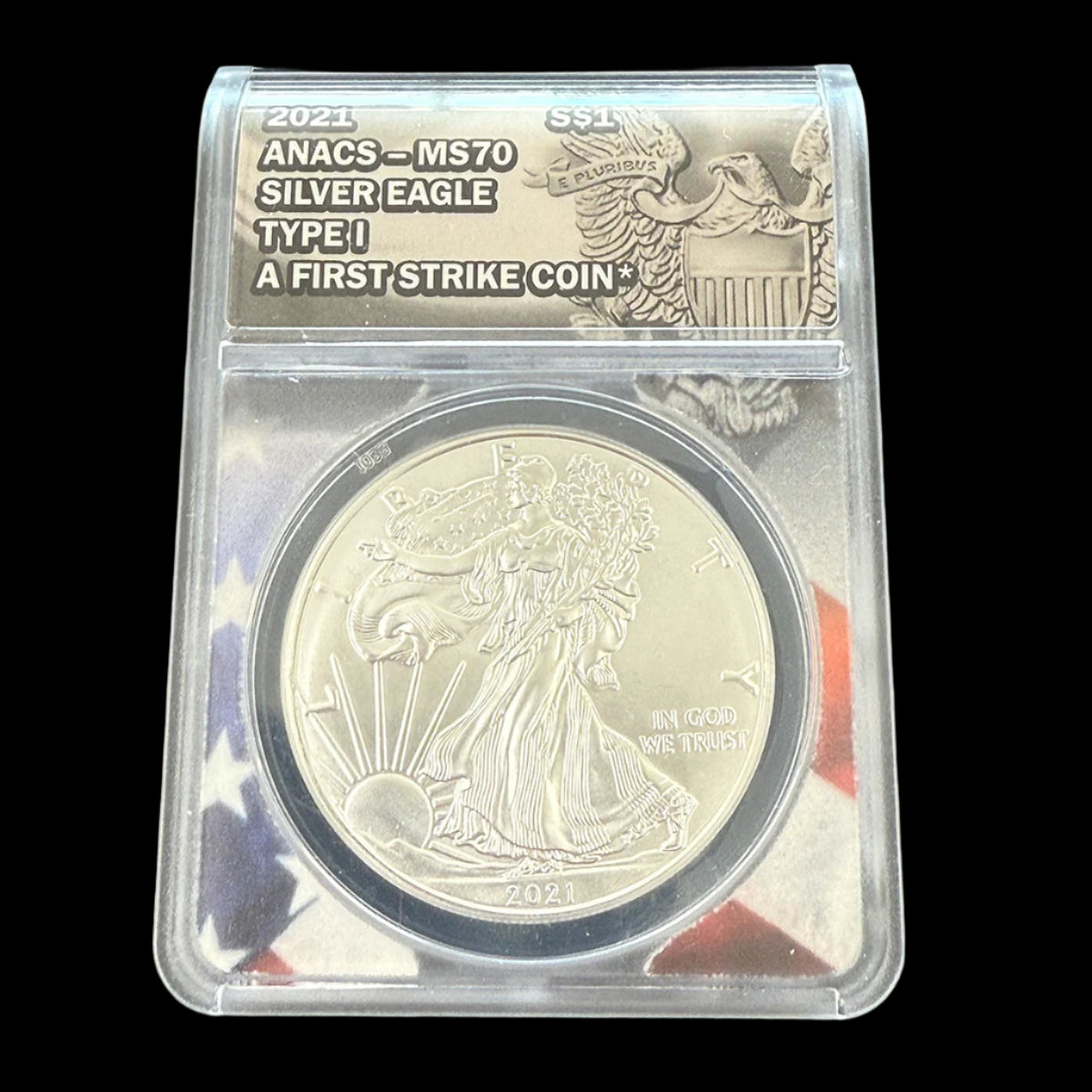 2021 Type 1 1 oz American Silver Eagle ANACS MS70 FS