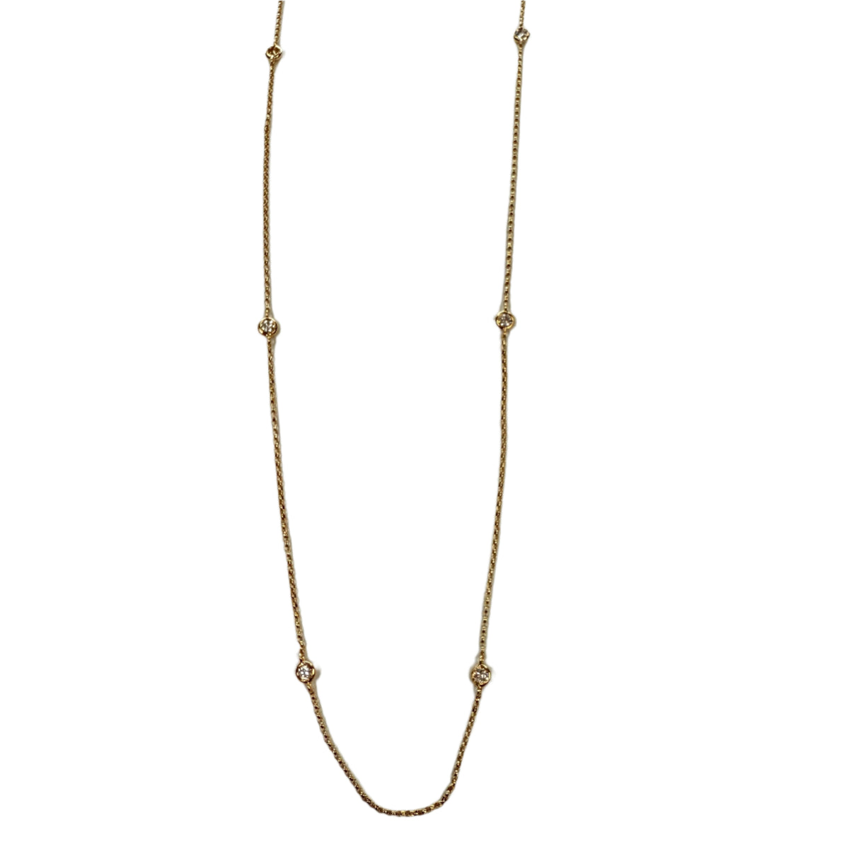 14k Gold & Diamond Station Necklace
