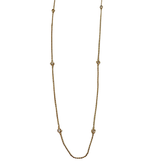 14k Gold & Diamond Station Necklace